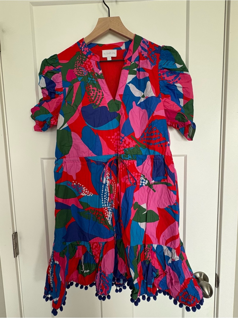 Colorful Floral Pom-Pom Kids Dress by Sugar Lips